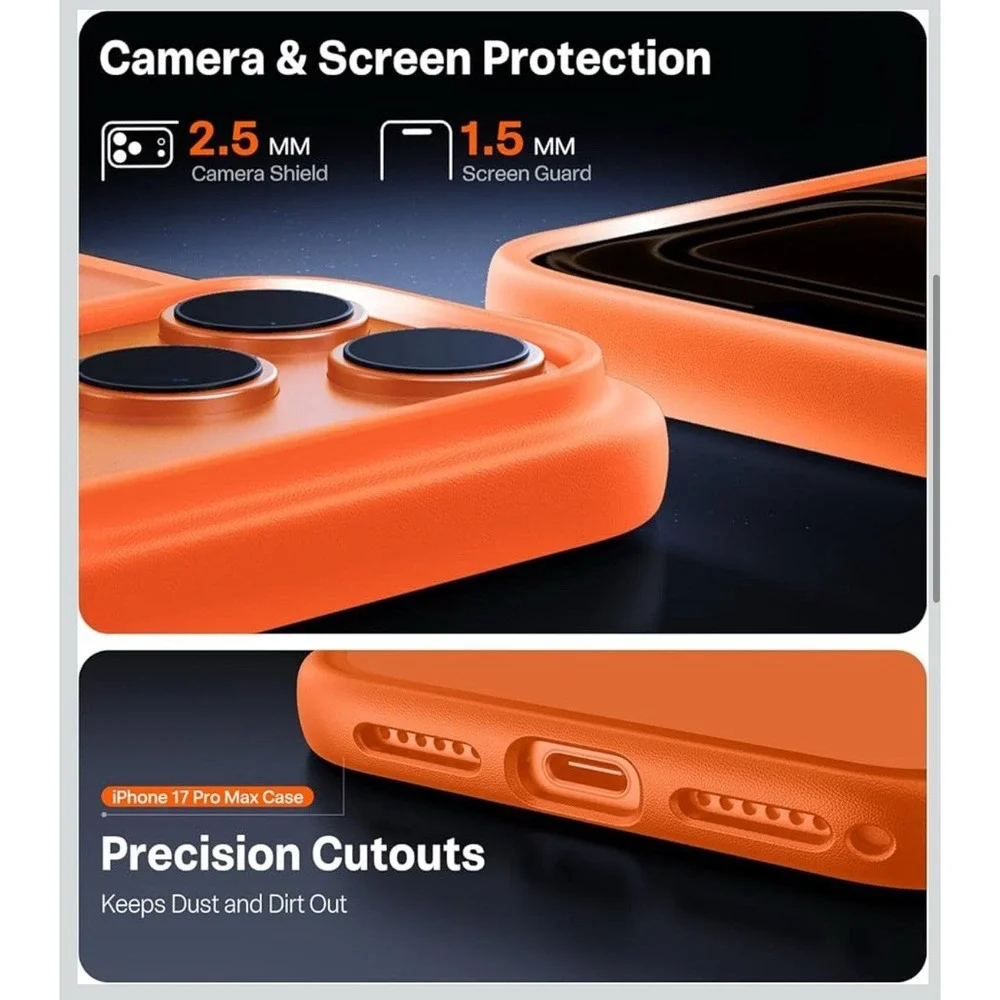 TORRAS Shockproof for iPhone 17 Pro Max Case with Camera Control‎ Button-Orange